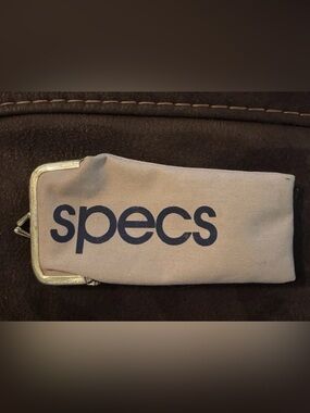 Vintage RARE "Specs" Beige canvas snap bag for glasses